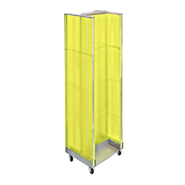 H-Unit Pegboard Floor Display on Wheeled Base. Panel Size: 16''W x 60''H